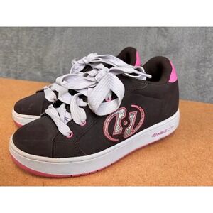 Heelys 7348 Brown Pink Glitter Wheeled Skate Shoes Girls Size 6 Womens 5